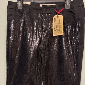 True Freedom Black Sequin jegging pants Size Junior 13
